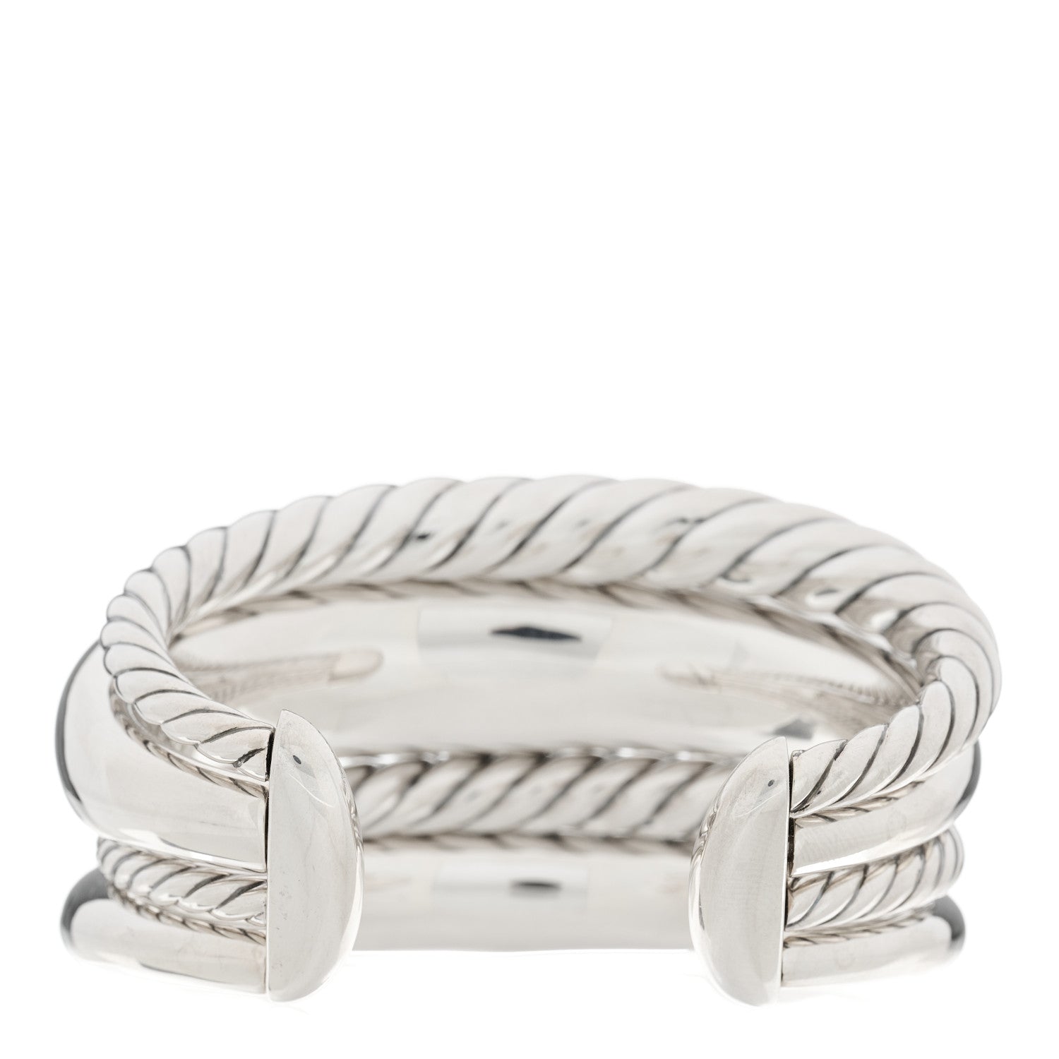David Yurman Sterling Silver Pure Form Four-Row Cuff Bracelet 2 of 3