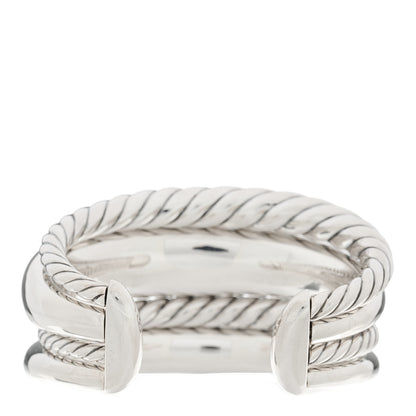 David Yurman Sterling Silver Pure Form Four-Row Cuff Bracelet 2 of 3