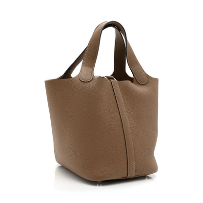 Hermes Taurillon Maurice Picotin Lock 18 PM Beige De Weimar 3 of 11