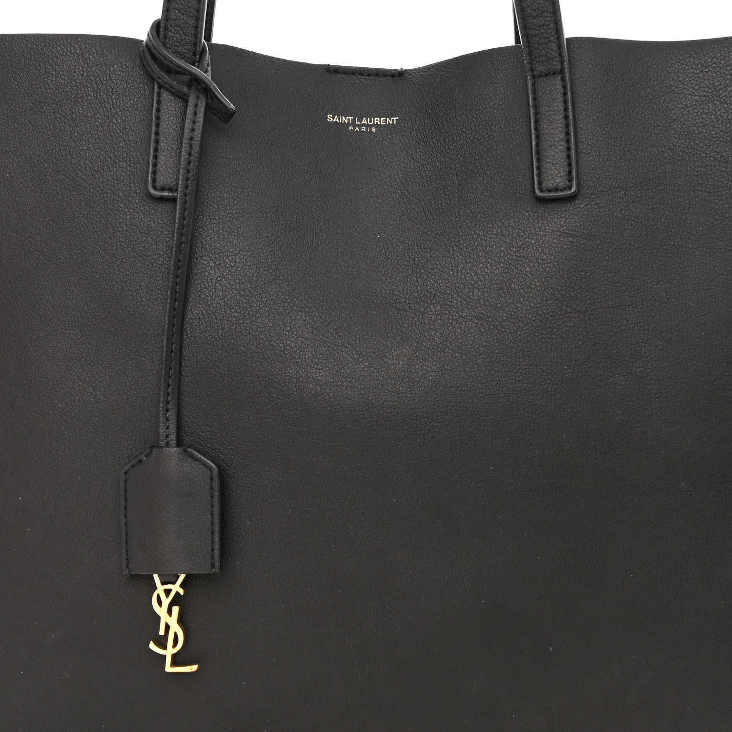 Saint Laurent Calfskin Large Shopping Tote Black 10 of 18