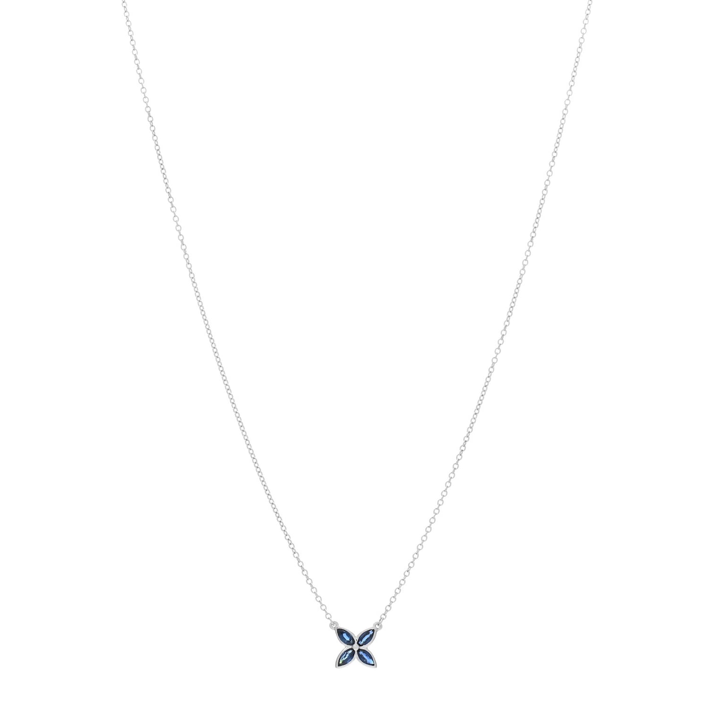 Platinum Blue Sapphire Small Victoria Necklace