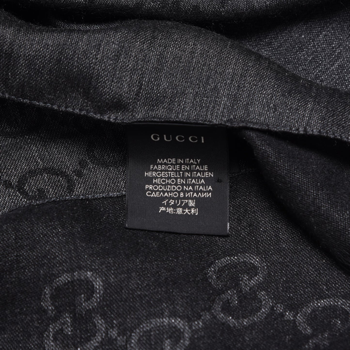 Wool Silk GG Monogram GGNat Scarf Anthracite