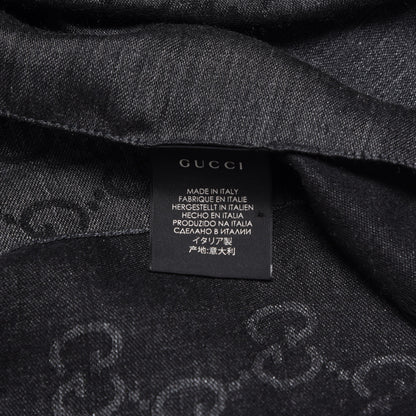 Gucci Wool Silk GG Monogram GGNat Scarf Anthracite 4 of 4