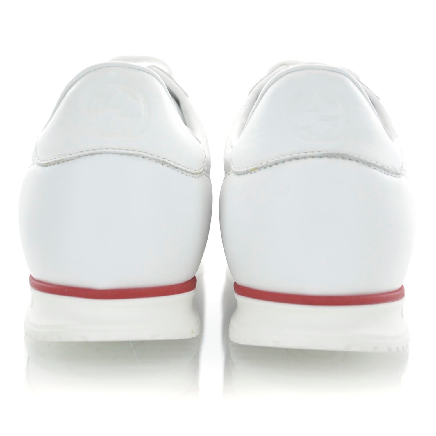 Gucci Mens Guccissima Web Sneakers 7.5 White 3 of 7