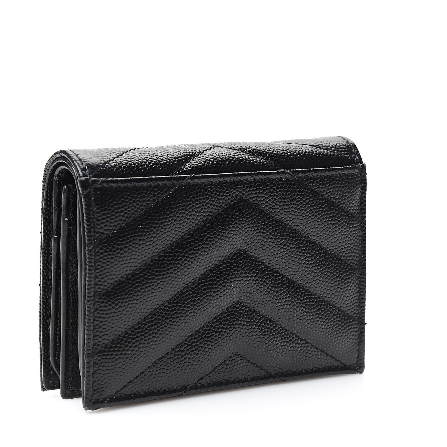 Grain De Poudre Matelasse Chevron Monogram Card Case Black