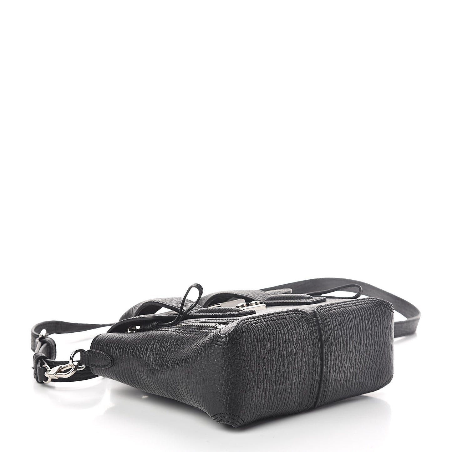 3.1 Textured Calfskin Mini Pashli Satchel Black