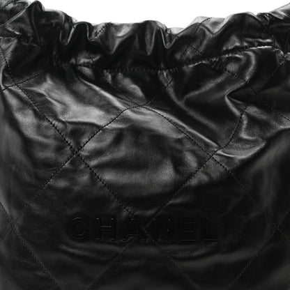 Chanel Shiny Calfskin Quilted Small Chanel 22 So Black 9 of 11