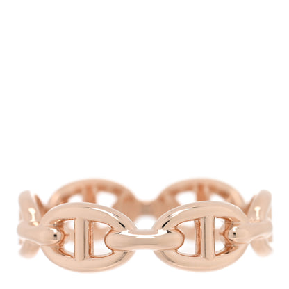 Hermes 18K Rose Gold PM Chaine d'Ancre Enchainee Ring 55 7.25 1 of 5