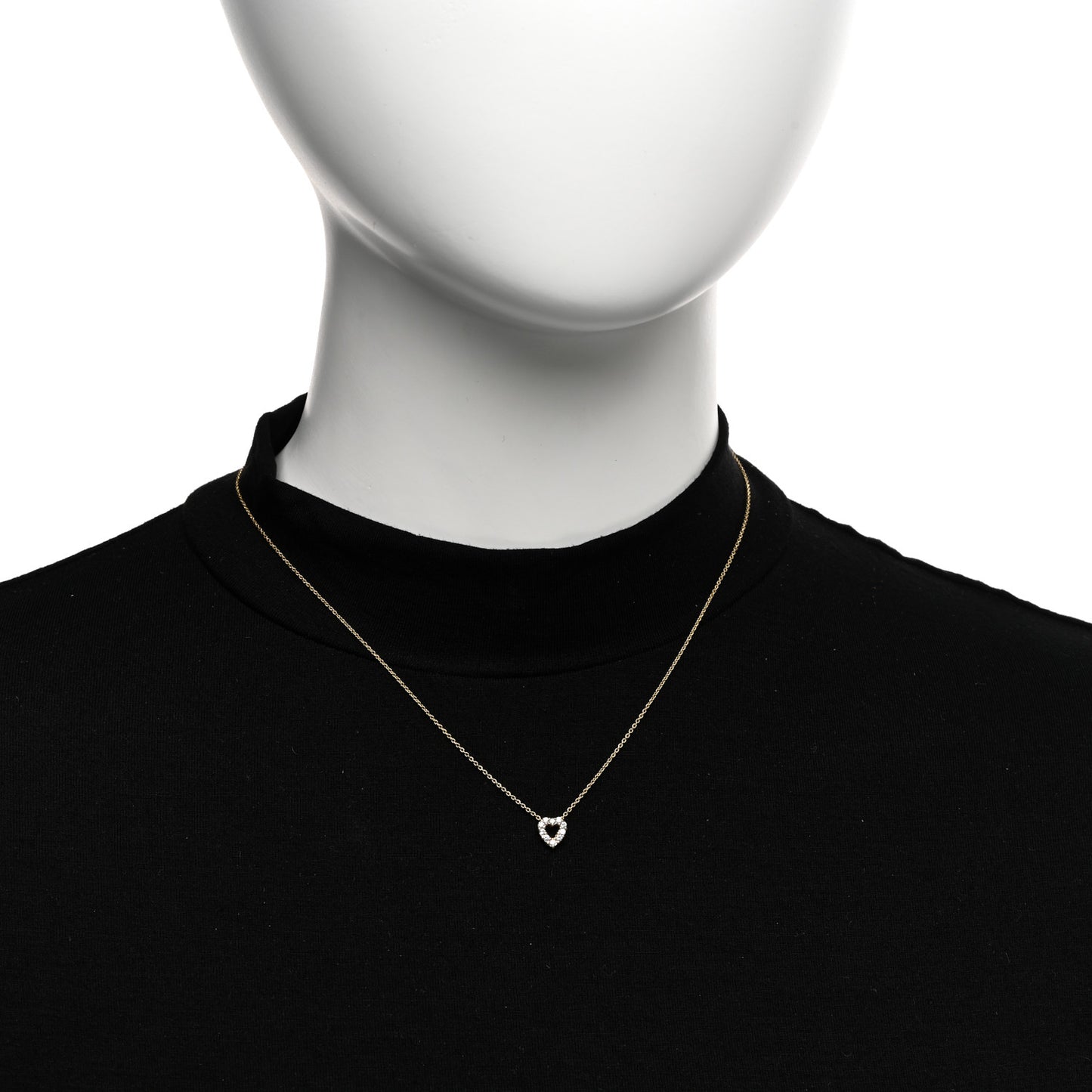 18K Yellow Gold Diamond Tiny Treasures Heart Pendant Necklace