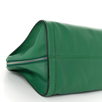 Alexander McQueen Pebbled Calfskin Large Skull Padlock Zip Around Tote Emerald 8 of 10