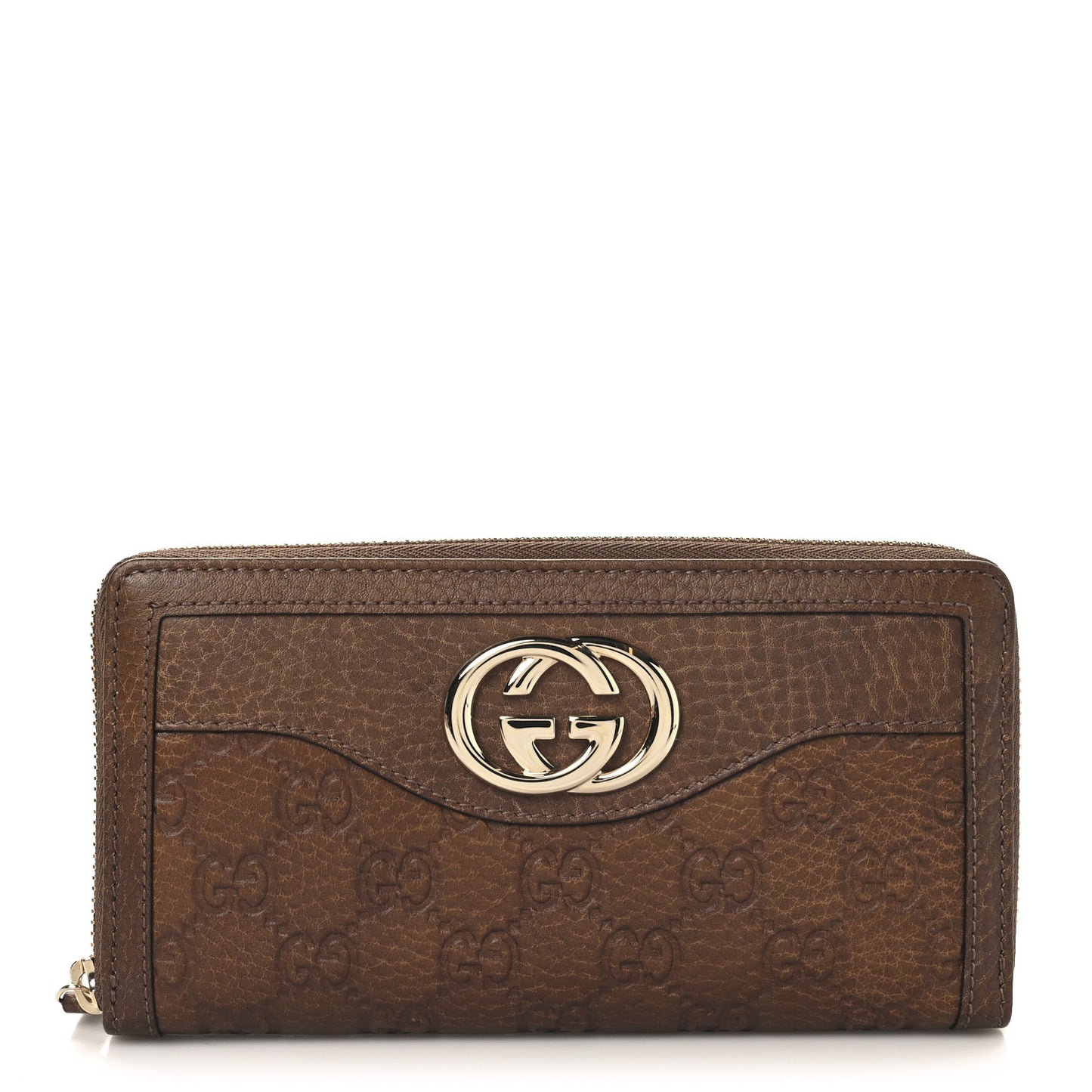 Guccissima Sukey Zip Around Wallet Brown
