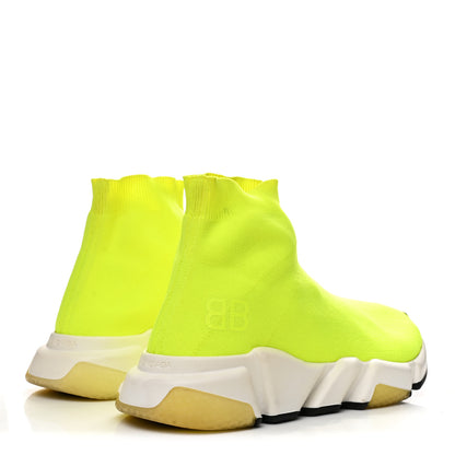 Balenciaga Nylon Knit Womens BB Speed Sneakers  39 Jaune Fluo 5 of 10