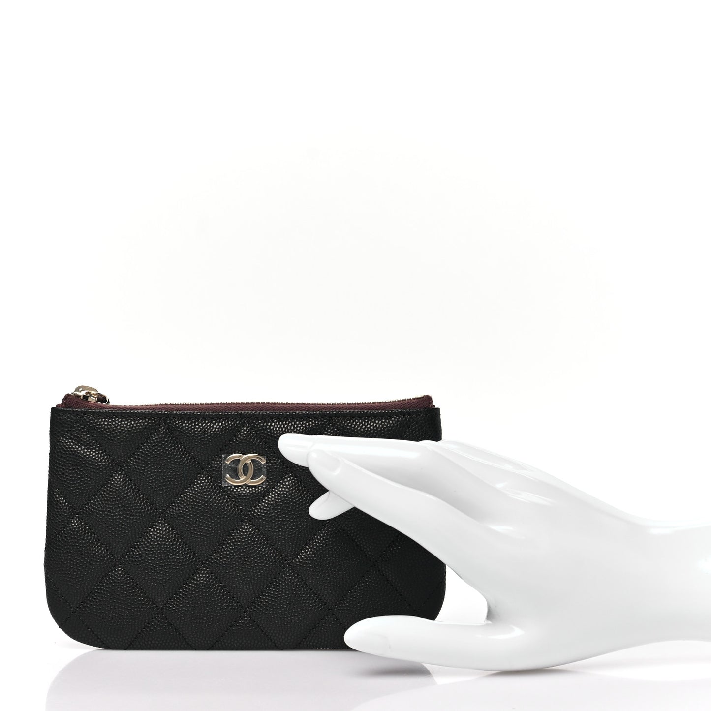 Caviar Quilted Small Cosmetic Case Black