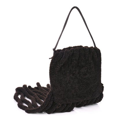 Bottega Veneta Curly Shearling The Fringe Pouch Shoulder Bag Fondant 2 of 9