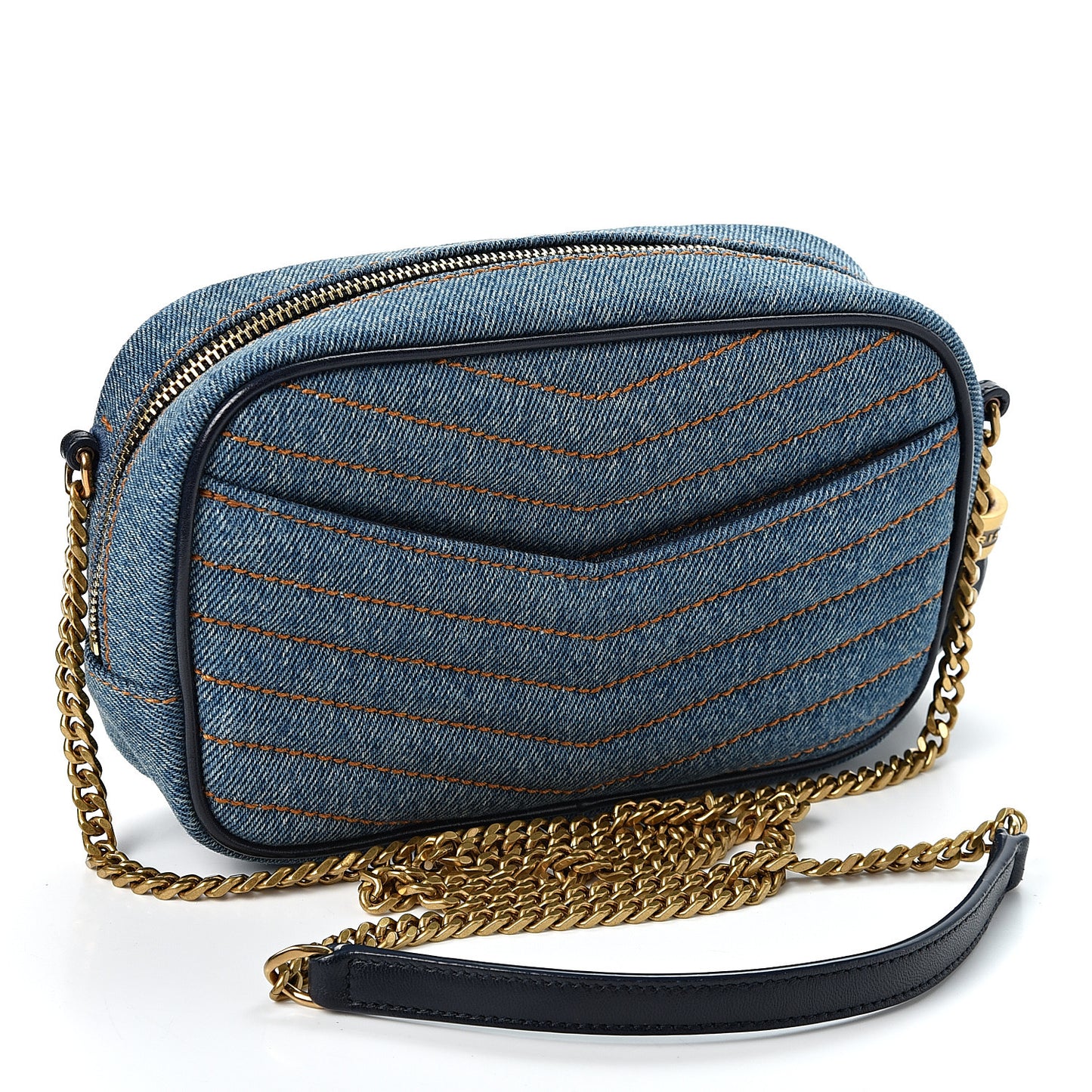 Denim Matelasse Monogram Mini Lou Camera Bag California Blue