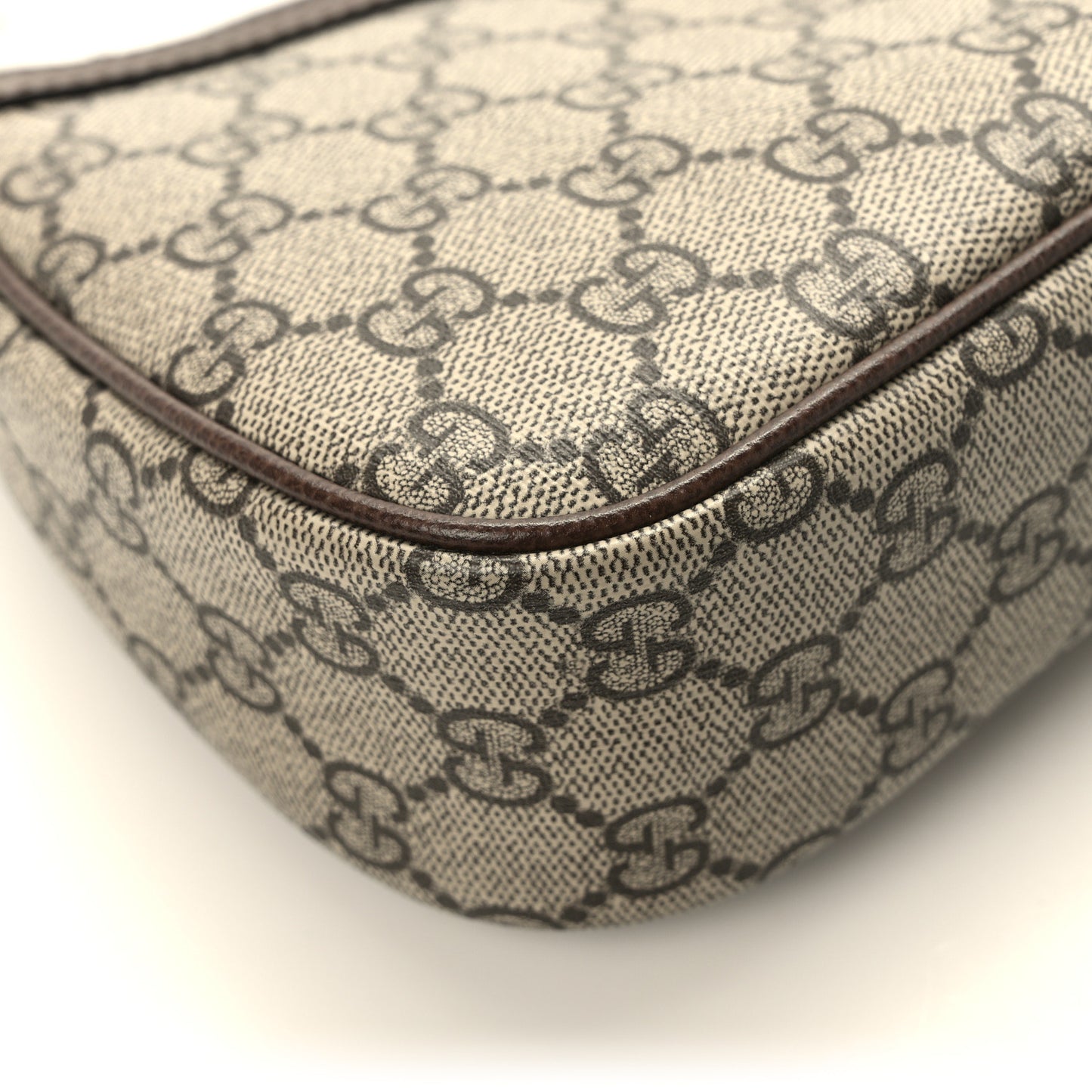 GG Supreme Monogram Textured Dollar Calfskin Small Ophidia Hobo Beige Ebony New Acero