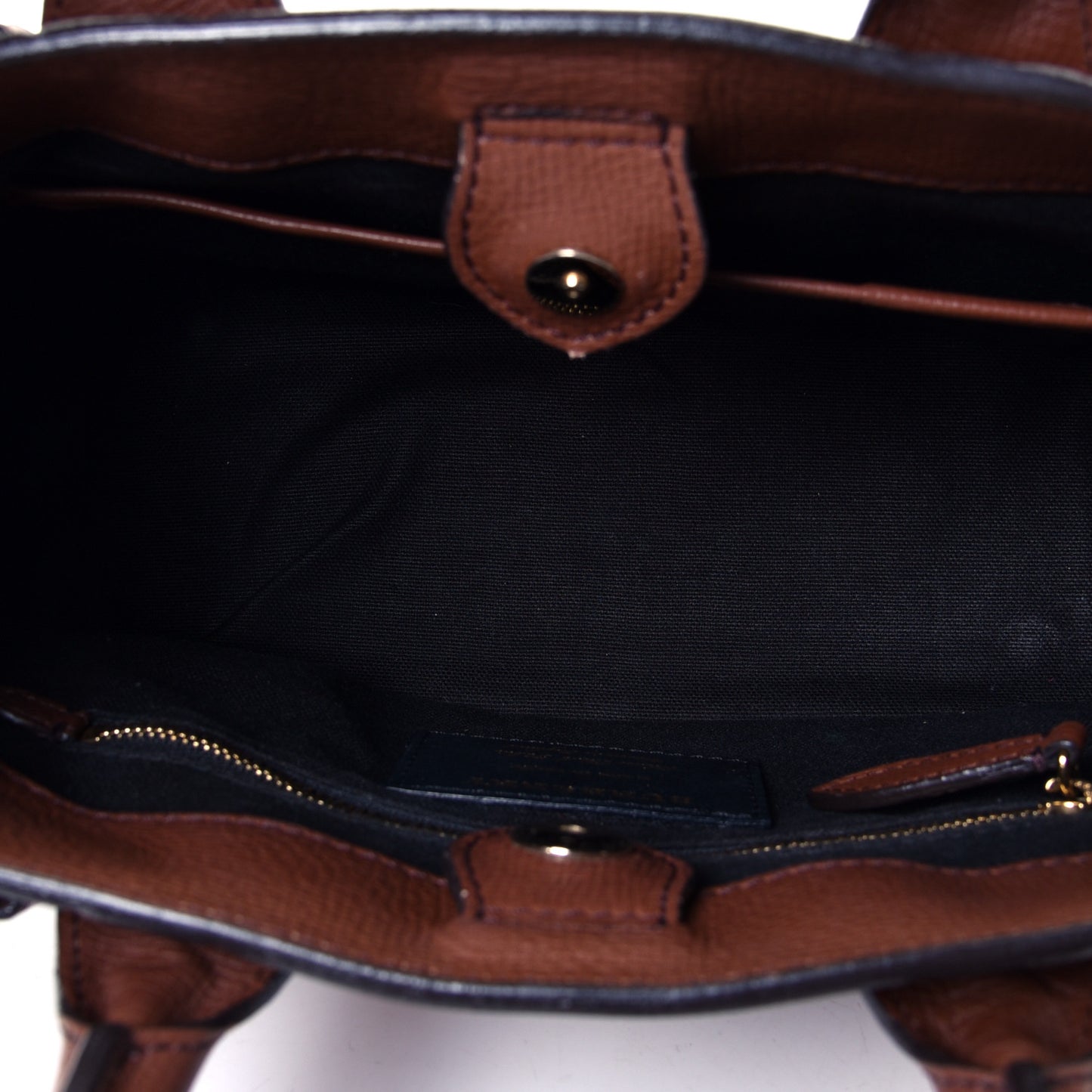 Derby Calfskin House Check Small Bi-Color Banner Tote Tan