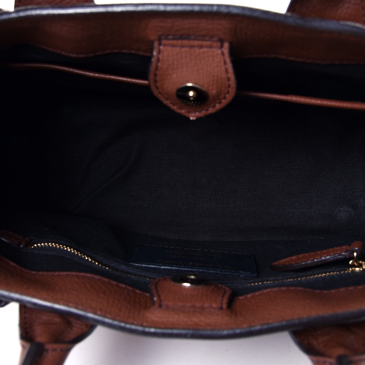 Burberry Derby Calfskin House Check Small Bi-Color Banner Tote Tan 5 of 5