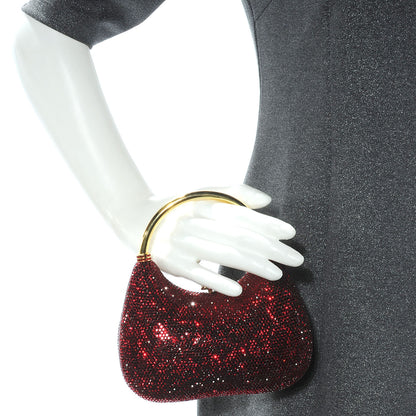 Judith Leiber Swarovski Crystal Minaudiere Evening Clutch Red 2 of 7