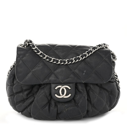Chanel Washed Lambskin Quilted Medium Chain Around Messenger Dark Grey 1 of 14