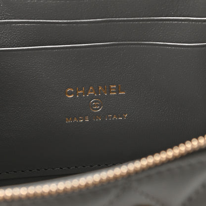 Chanel Lambskin Quilted Small Top Handle Vanity Case With Chain Grey 7 of 12