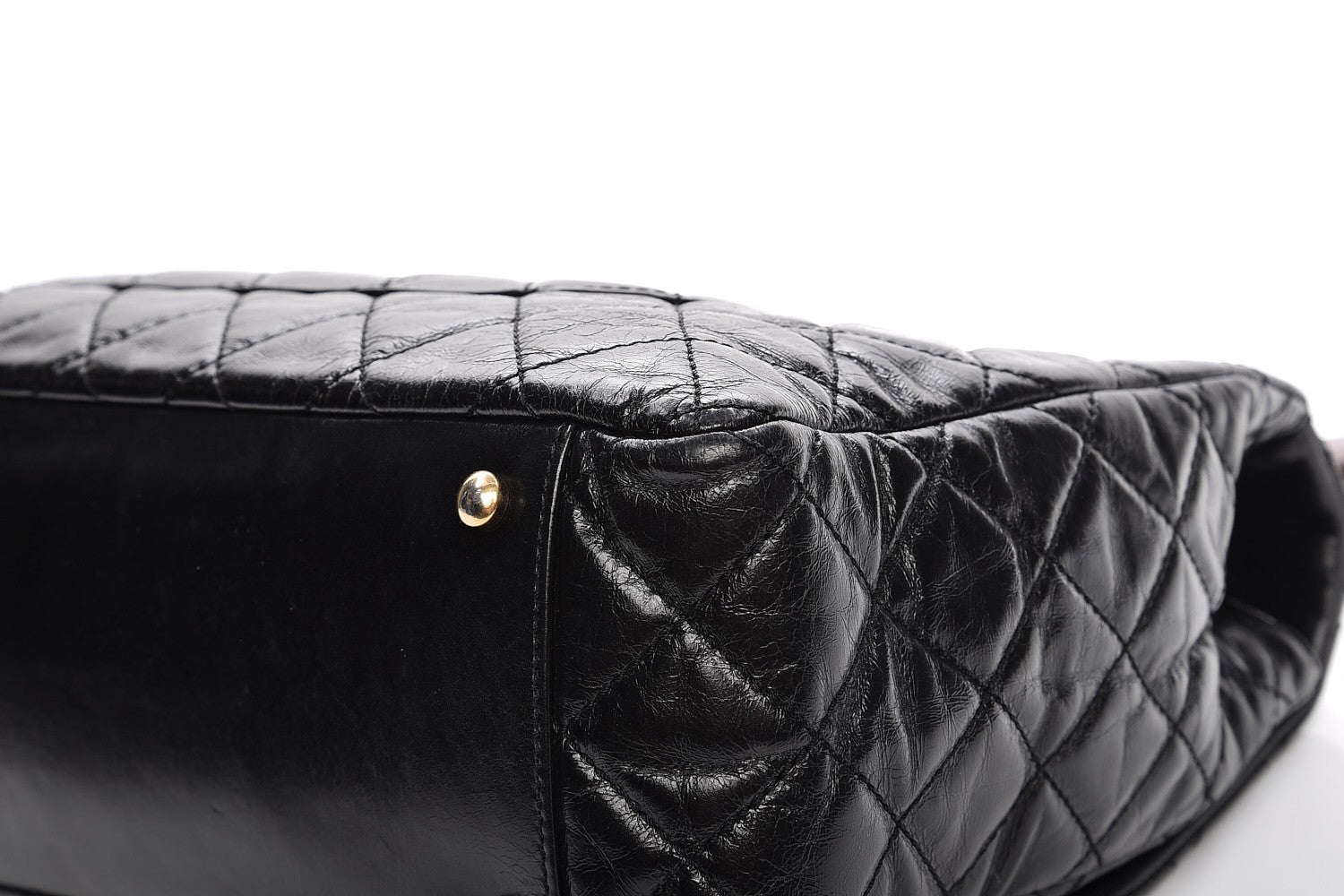 Chanel Glazed Calfskin Castle Rock Large Flap Black Burgundy 15 of 17