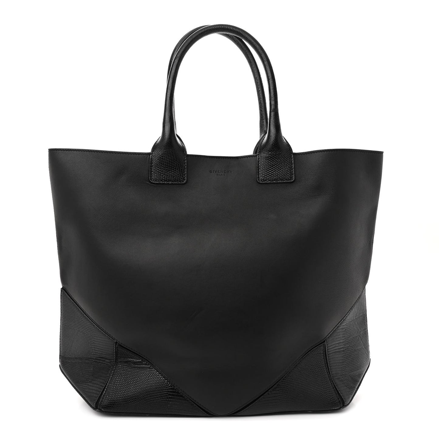 Nappa Lizard Embossed Medium Easy Tote Black