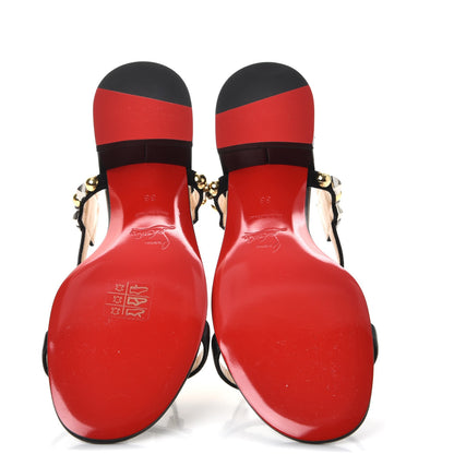 Christian Louboutin Nappa Kaleidra 25 T-Strap Sandals 38 Black 5 of 8