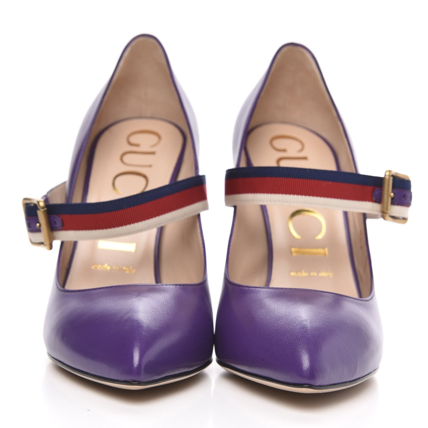 Gucci Malaga Kid Sylvie High Heel Pumps 39 Shine Purple 2 of 9