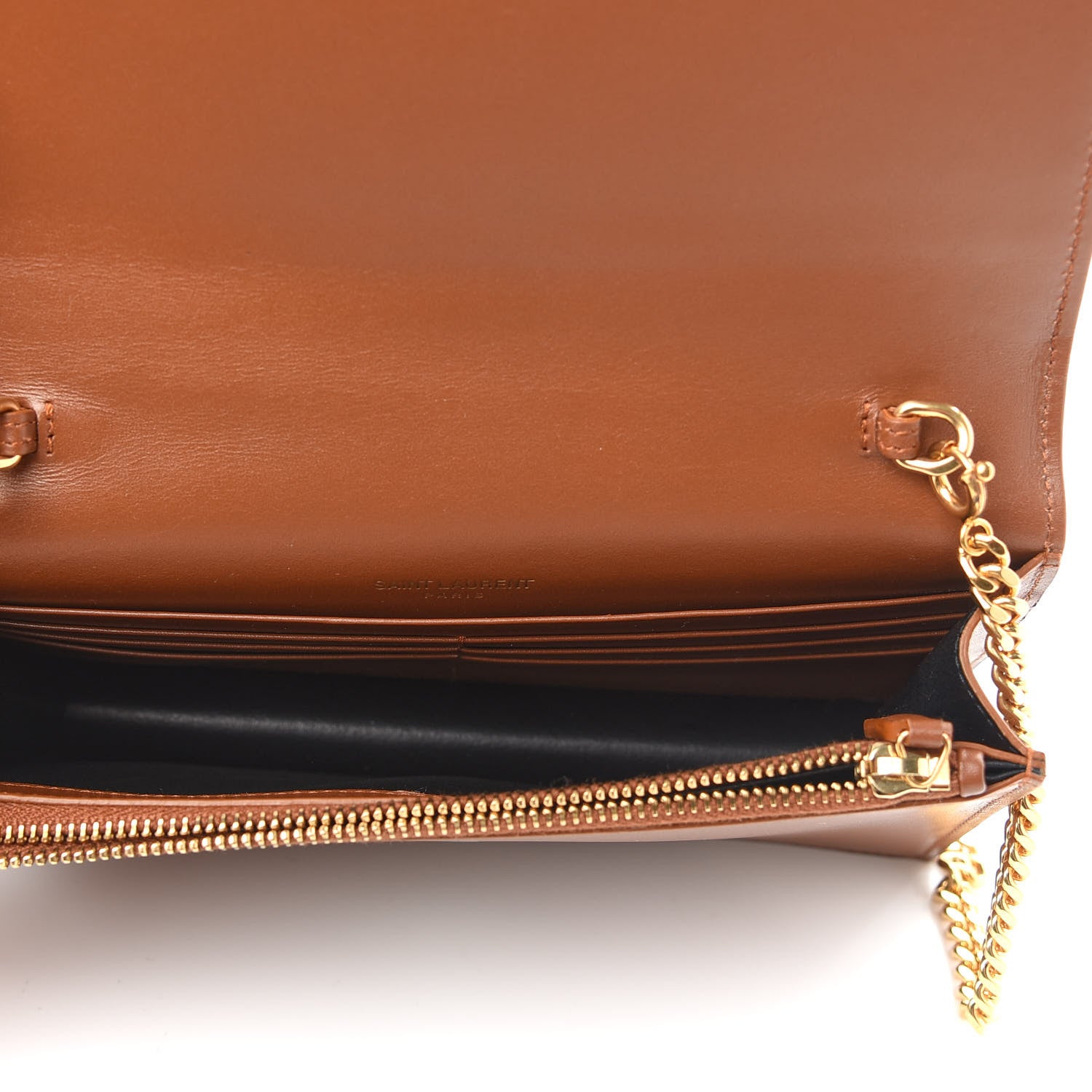 Saint Laurent Smooth Calfskin Classic Monogram Kate Tassel Chain Wallet Brown 5 of 8