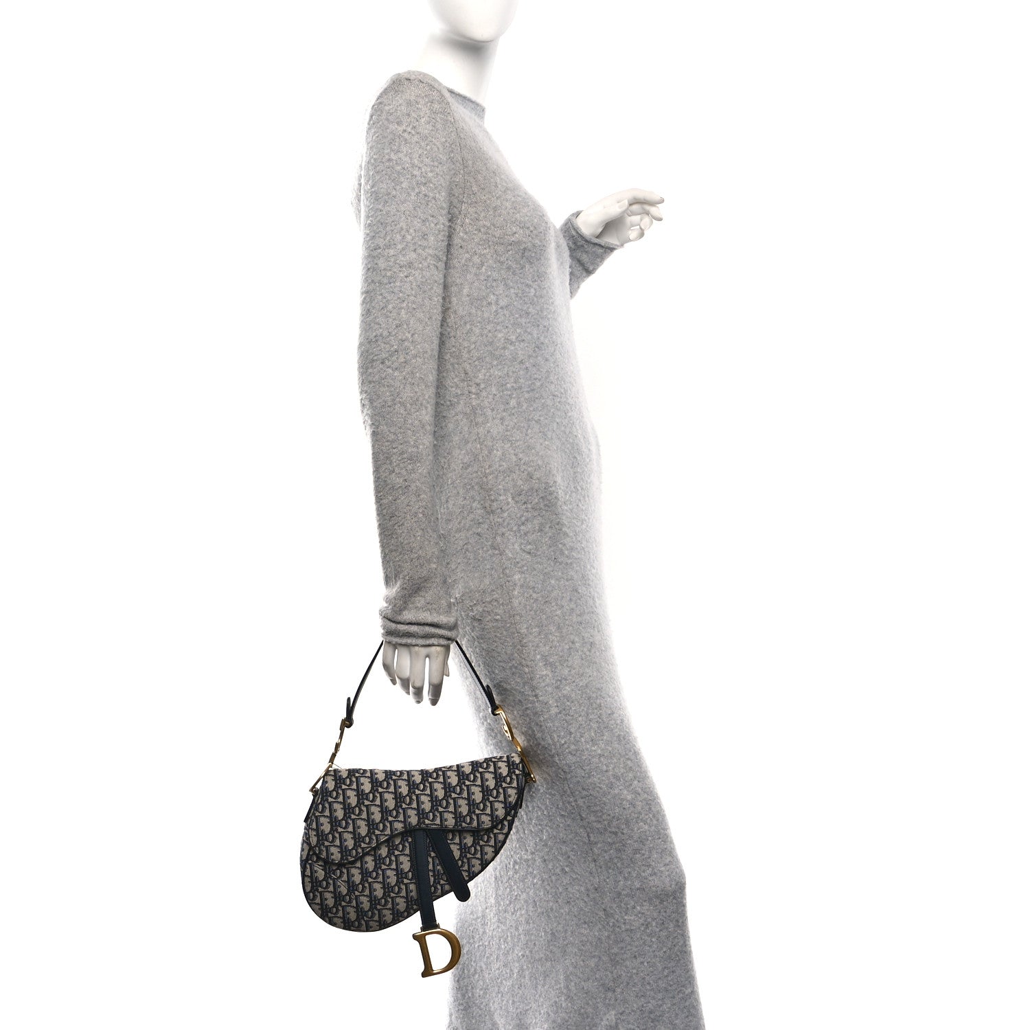 Christian Dior Oblique Saddle Bag Blue 2 of 10