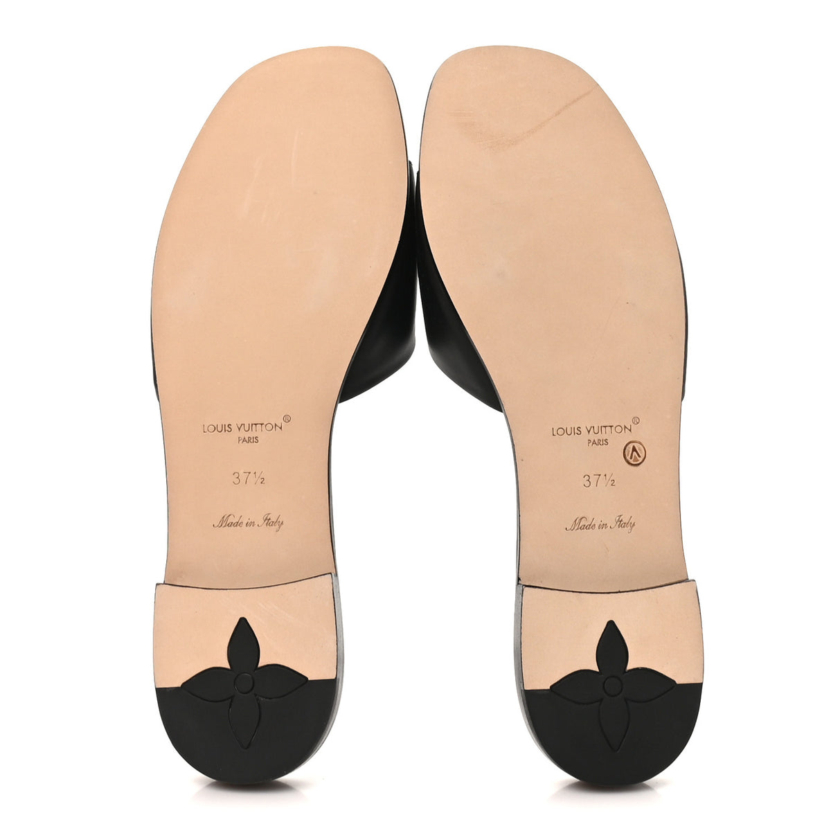 Calfskin LV Mare Flat Mule 37.5 Black