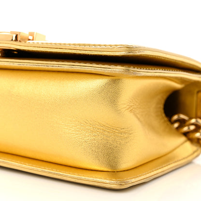 Chanel Metallic Patent Calfskin Quilted Small Boy Flap Gold 10 of 12