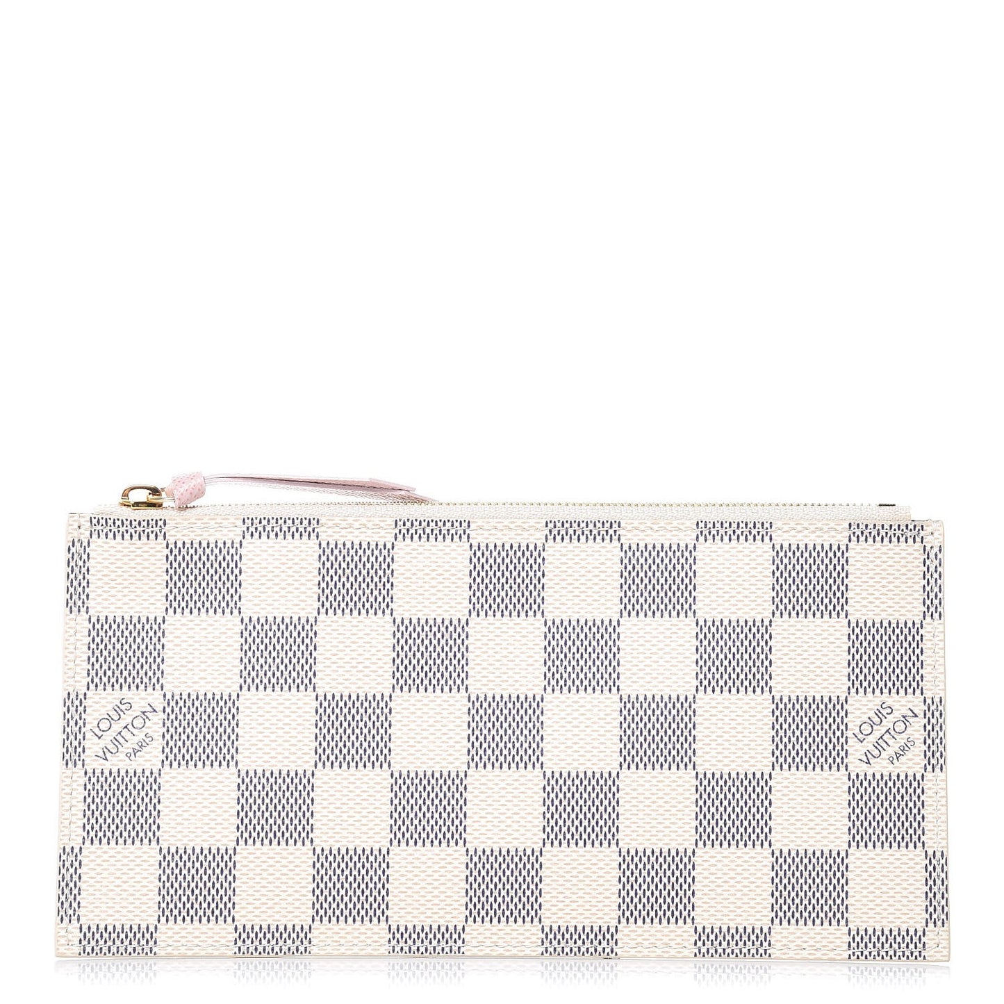 Damier Azur Felicie Chain Wallet Zippered Insert Rose Ballerine