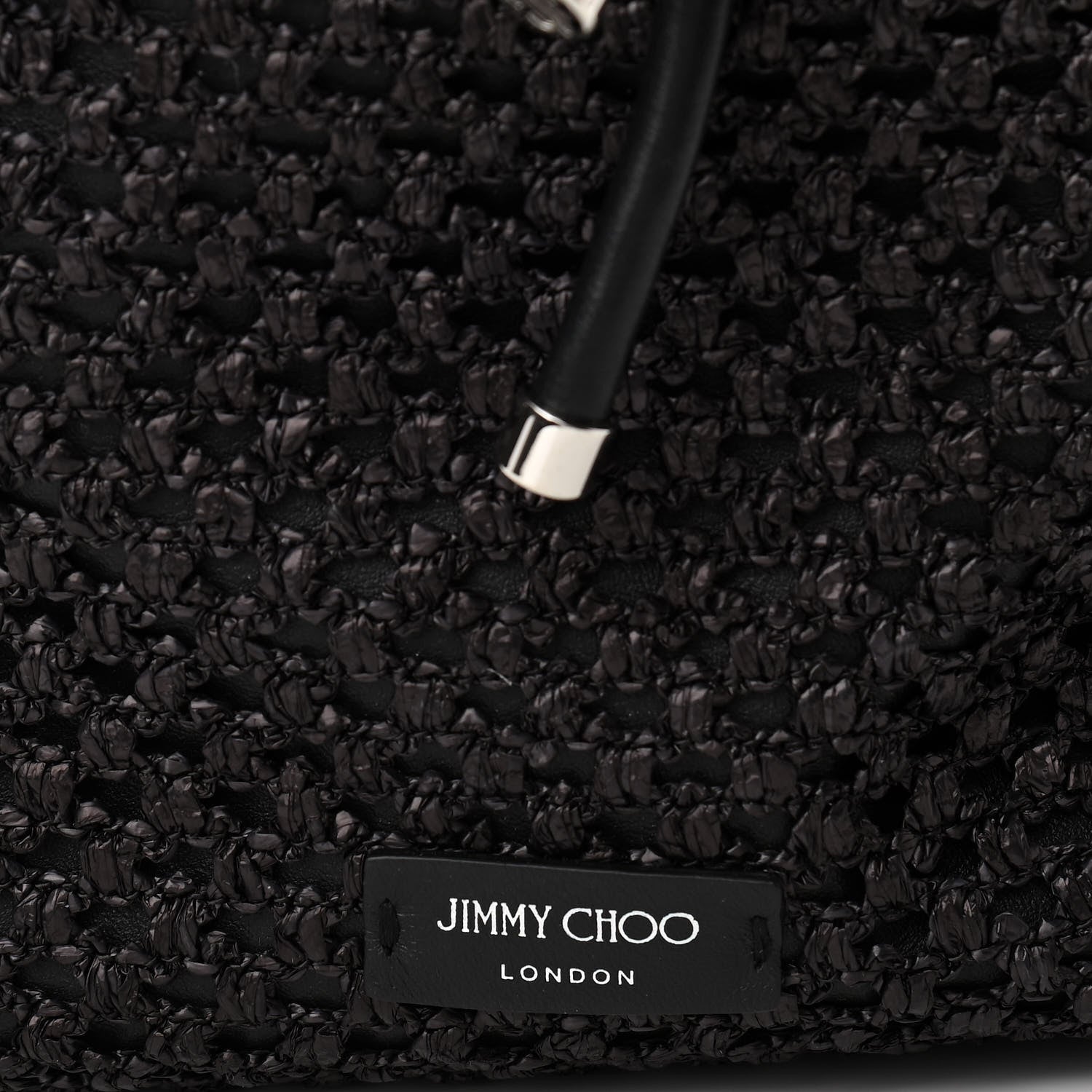 Jimmy Choo Raffia Net Bon Bon Bag Black 7 of 9