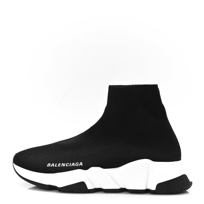 Balenciaga Neoprene Knit Womens Speed Sneakers 35 Black White 1 of 7