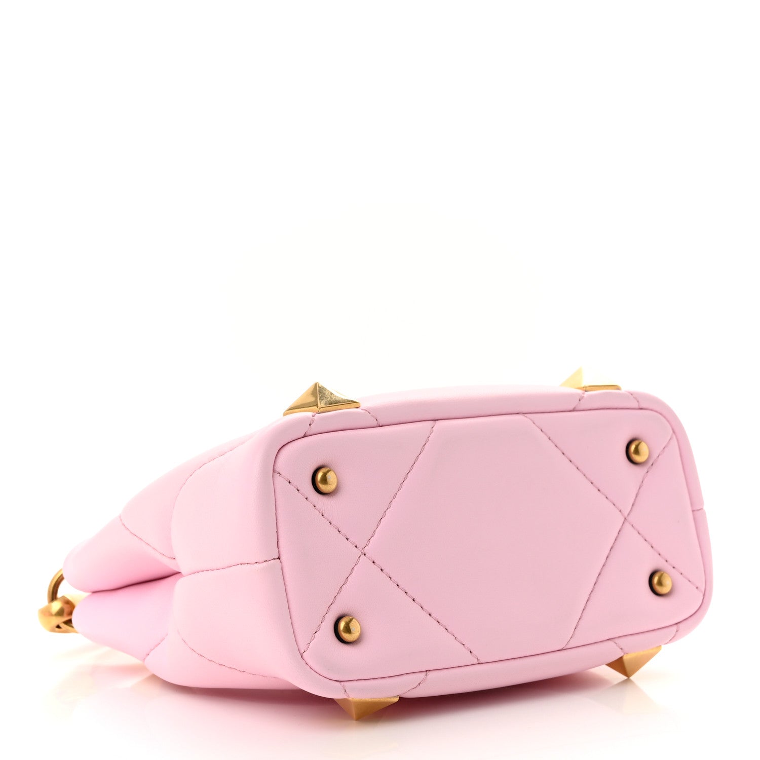 Valentino Garavani Nappa Mini Roman Stud The Handle Bag Pink Borealis 4 of 9