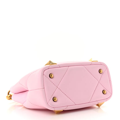 Valentino Garavani Nappa Mini Roman Stud The Handle Bag Pink Borealis 4 of 9
