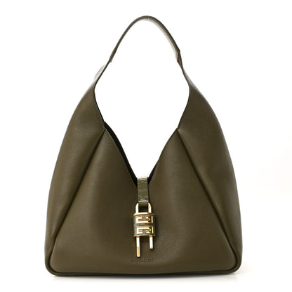 Givenchy Calfskin Crocodile Embossed Medium G-Lock Hobo Dark Khaki 1 of 9