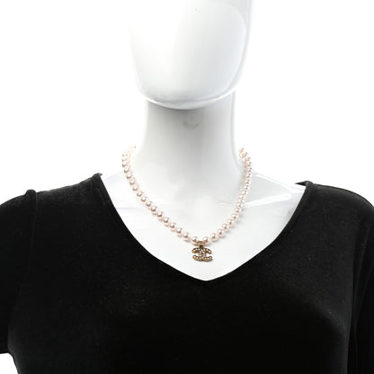 Chanel Pearl Crystal CC Short Necklace Gold 2 of 6