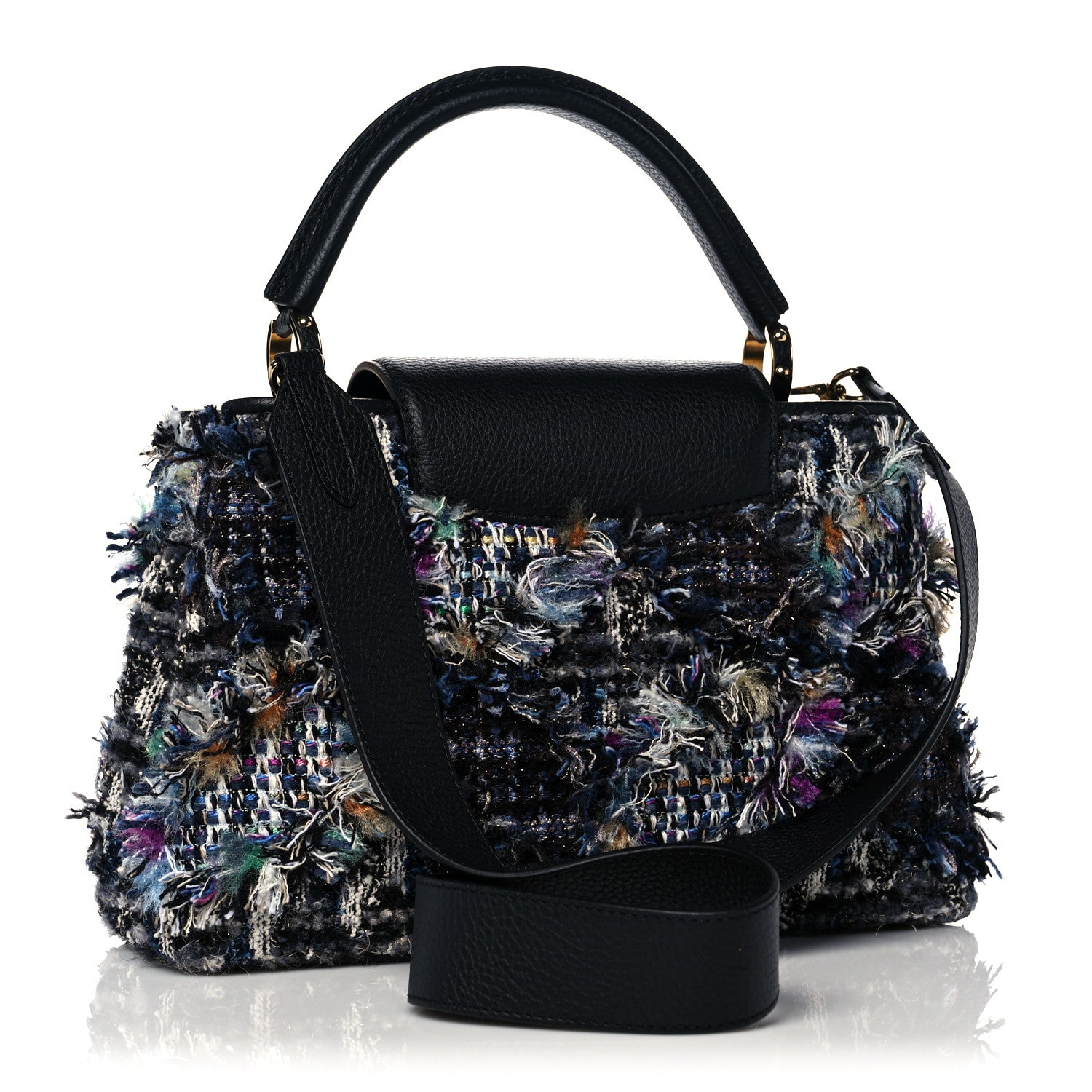 Louis Vuitton Tweed Calfskin Capucines MM Multicolor 3 of 9