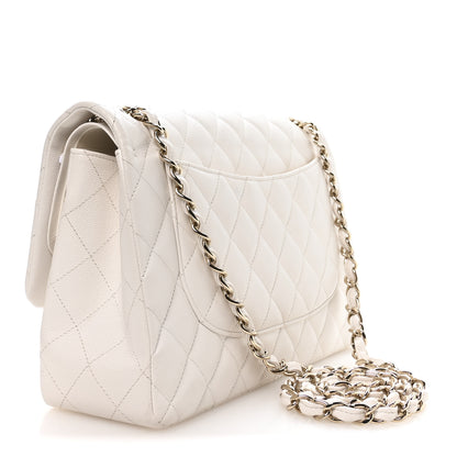 Chanel Caviar Quilted Jumbo Double Flap White 3 of 11