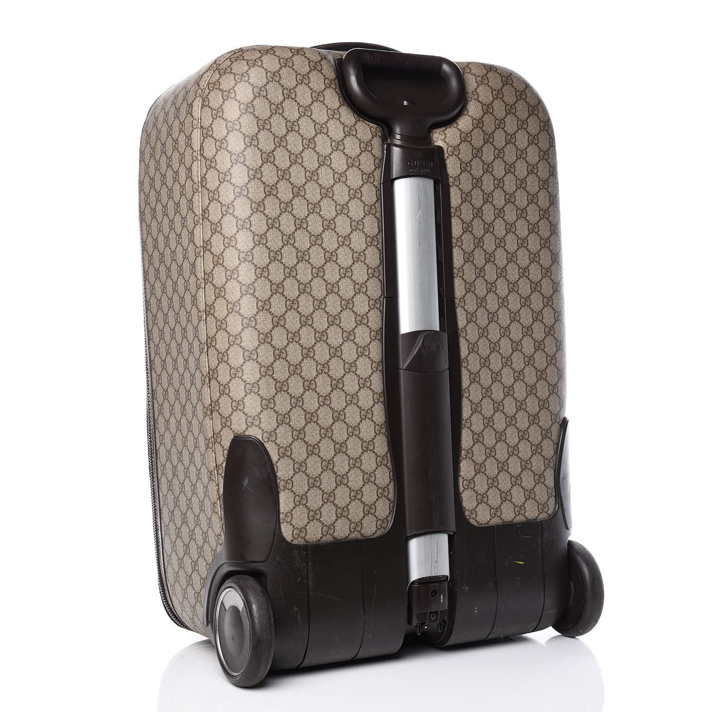 GG Plus Monogram Trolley Suitcase Dark Brown