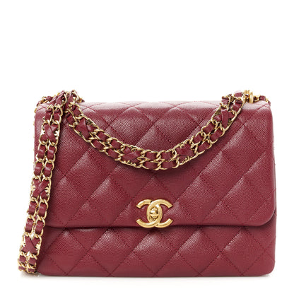 Chanel Caviar Quilted Coco First Flap Burgundy 1 of 11