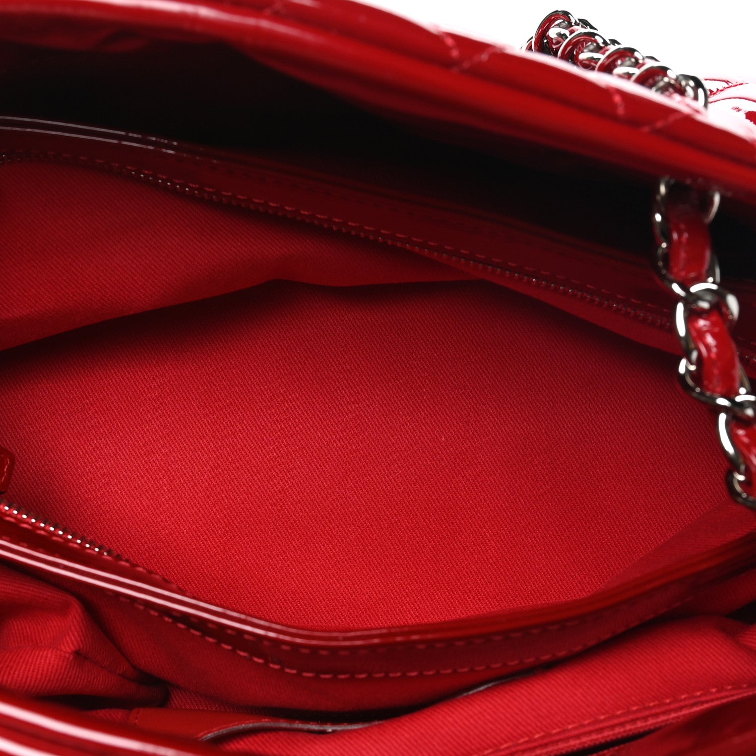 Chanel Patent Quilted Medium Just Mademoiselle Bowling Bag Red 6 of 11