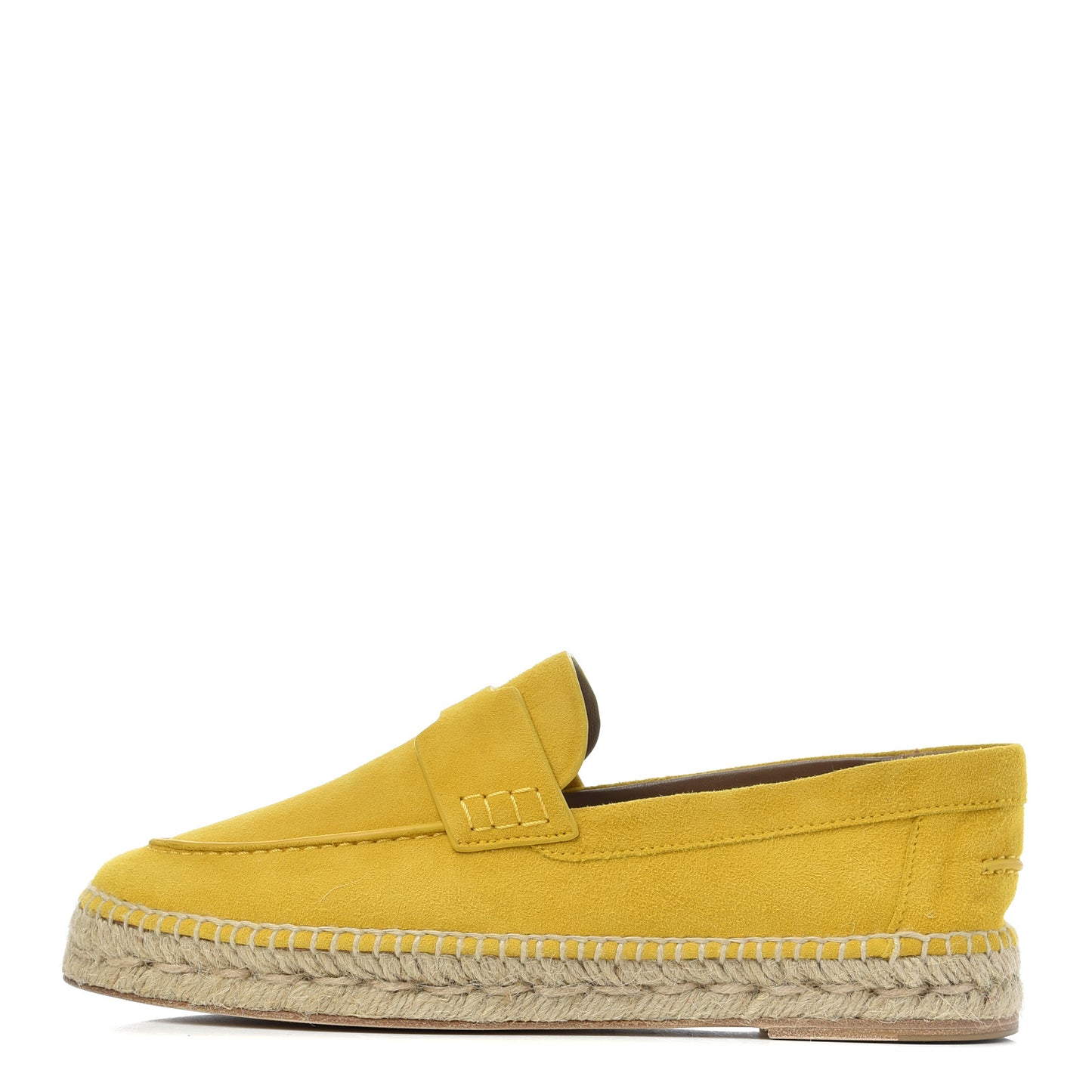 Suede Goatskin Womens Trip Espadrilles 38 Jaune Citron