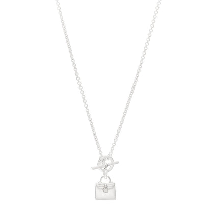 Hermes Sterling Silver Kelly Charm Pendant Necklace 1 of 4