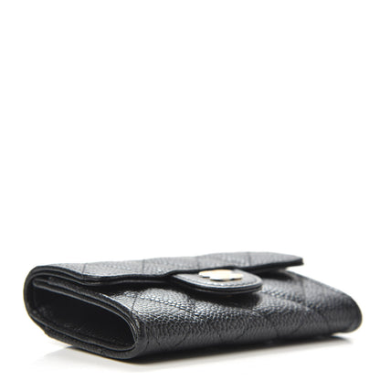 Chanel Caviar Quilted Flap Card Holder Wallet Black 4 of 9