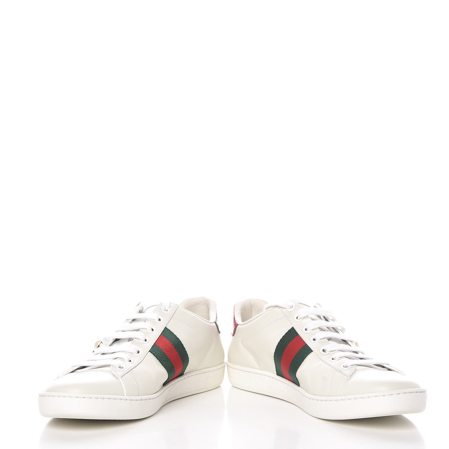 Gucci Calfskin Web Pearl Studded Ace Sneakers 38 White 5 of 12