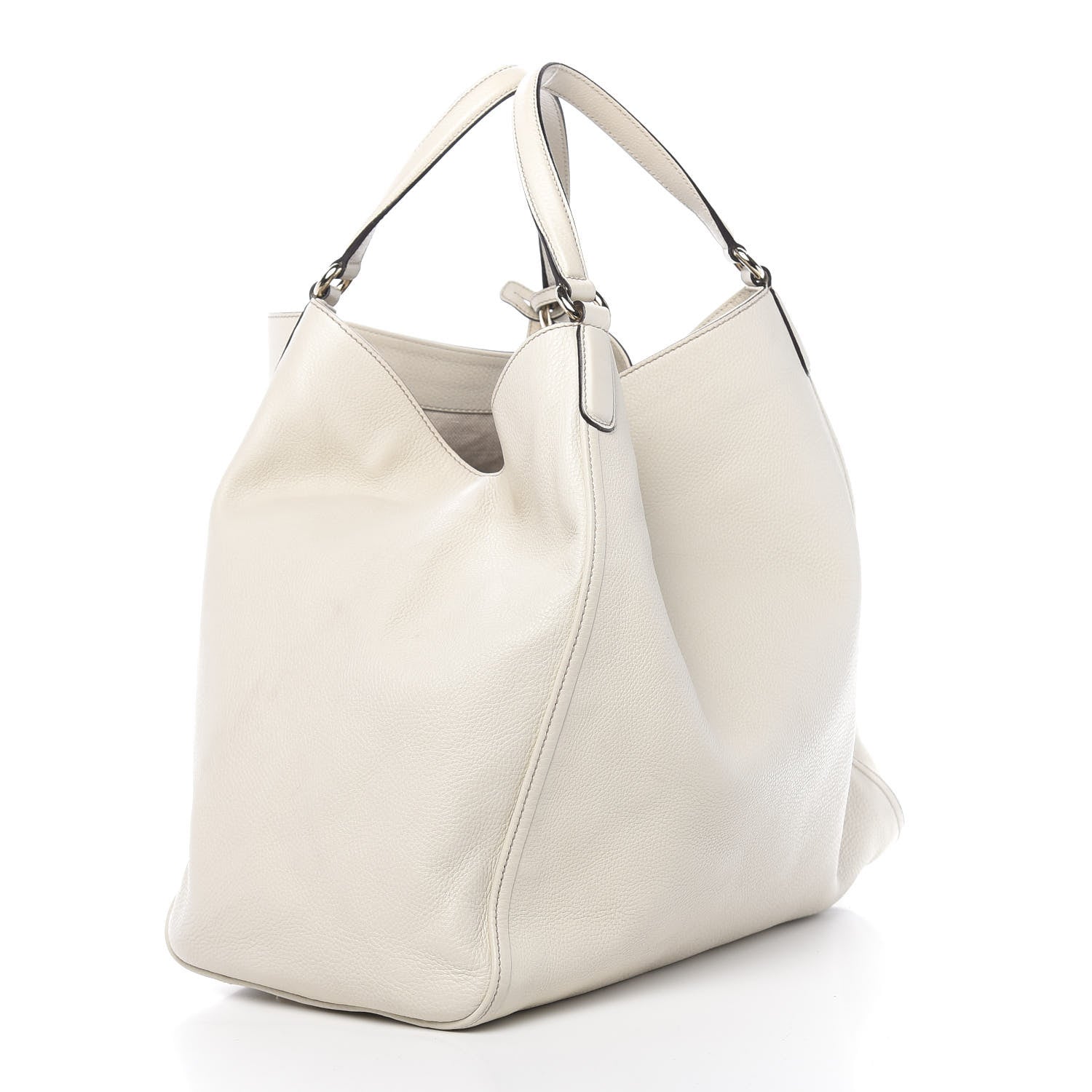 Gucci Pebbled Calfskin Large Soho Shoulder Bag Off White 3 of 15